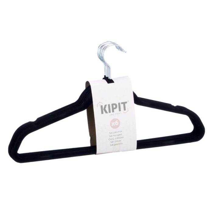 SET 6 PERCHAS NEGRAS TERCIOPELO