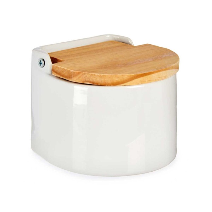 SALERO BLANCO SEMI CIRCULAR TAPA MADERA/24