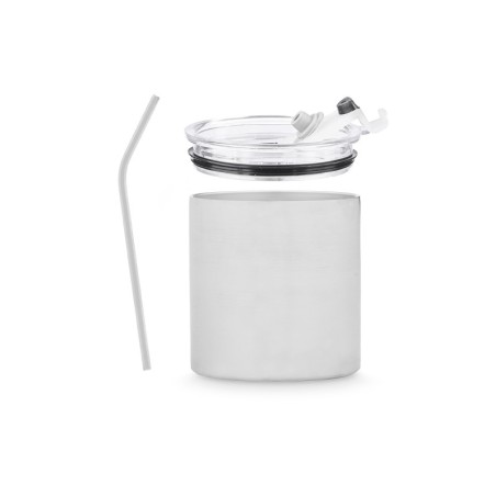 VASO PAJITA TAPA ACERO INOXIDABLE 380ML /12
