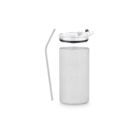 VASO ACERO CON TAPA Y PAJITA 600ML