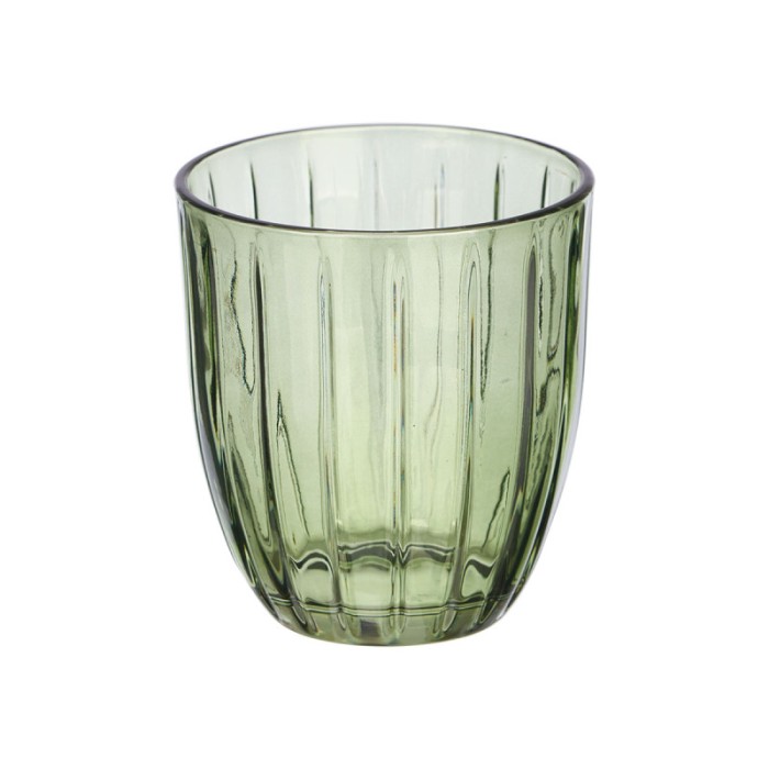 SET 6 VASOS RAYAS VERDE 300ML