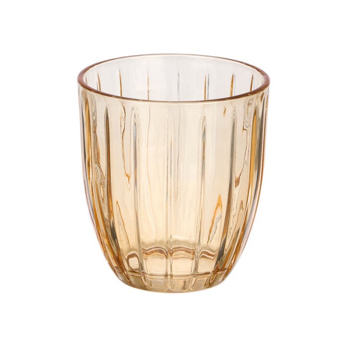 SET 6 VASOS RAYAS AMBAR 300 ML