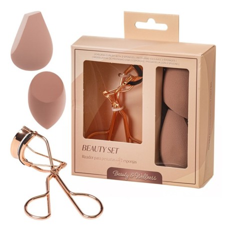 SET RIZADOR PESTAÑASY 2 ESPONJAS MAQUILLAJE