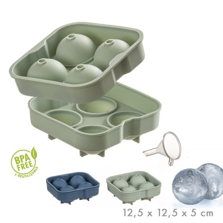 CUBITERA SILICONA 4 CUBITOS REDONDOS 