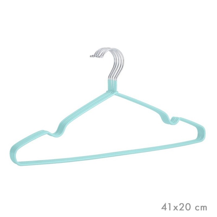 SET 5 PERCHAS ANTIDESLIZANTE TURQUESA METAL 