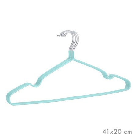 SET 5 PERCHAS ANTIDESLIZANTE TURQUESA METAL 