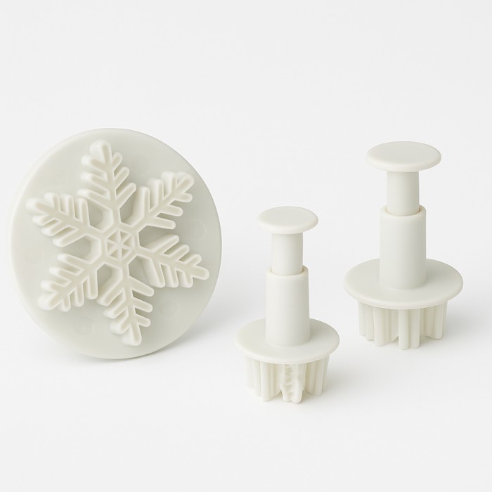 cortadores copo de nieve para fondant  y asa de galletas