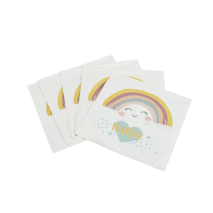 20 SERVILLETAS ARCOIRIS HAPPY