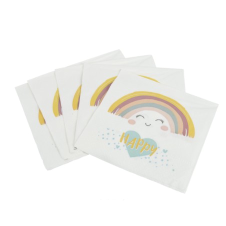 20 SERVILLETAS ARCOIRIS HAPPY