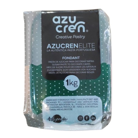 pasta de azucar verde acebo con sabor a limon elastico.