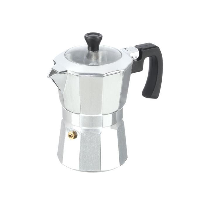 CAFETERA 3 TAZAS ALUMINIO TAPA TRANSPARENTE