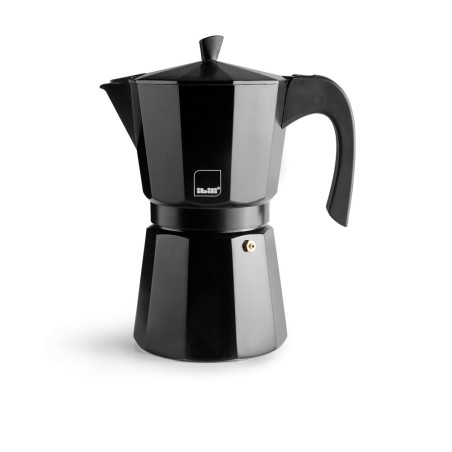 Cafetera express Bahía Black de 3 tazas en aluminio fundido con acabado negro.