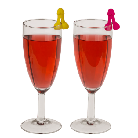 set 6 marcadores de copas pene silicona