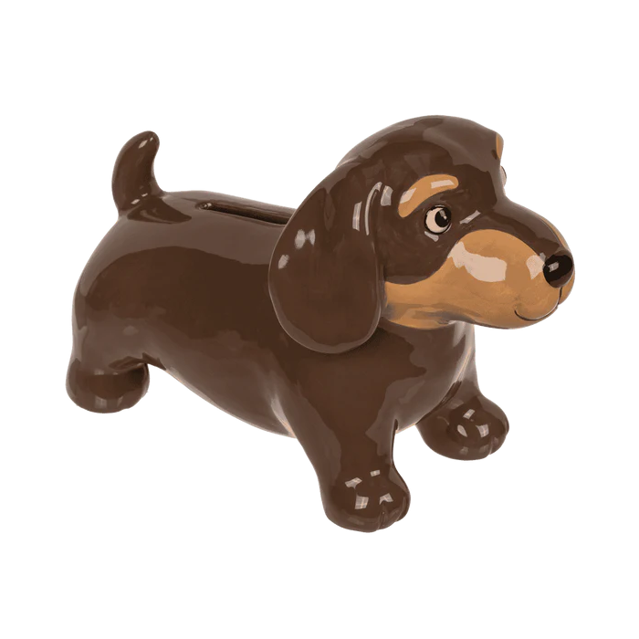 HUCHA PERRO TECKEL CERÁMICA 18X13CM