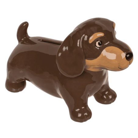 HUCHA PERRO TECKEL CERÁMICA 18X13CM