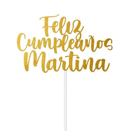 Topper tarta personalizado - Feliz cumple + Nombre