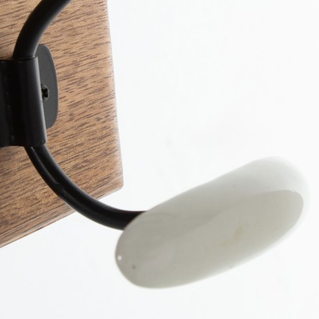 PERCHERO MADERA MANGO 48X10 X2CM 4 GANCHOS HIERRO 