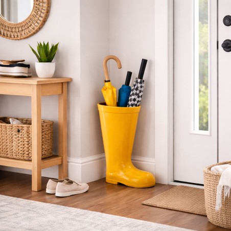 PARAGÜERO BOTA MOSTAZA CERÁMICA 32X18X45 CM