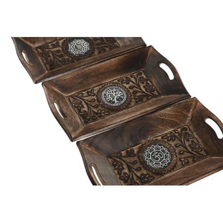 BANDEJA VACIABOLSILLOS MADERA MANGO Y METAL 26X15X4