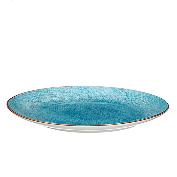 PLATO AZUL LLANO PORCELANA