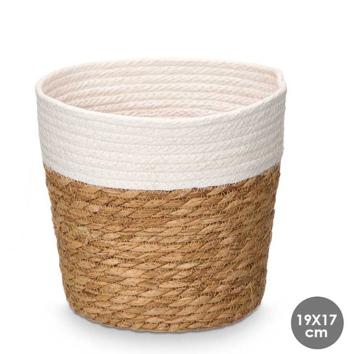 CESTO 19X 17CM NATURAL BLANCO REDONDO