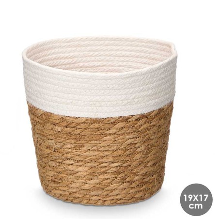 CESTO 19X 17CM NATURAL BLANCO REDONDO