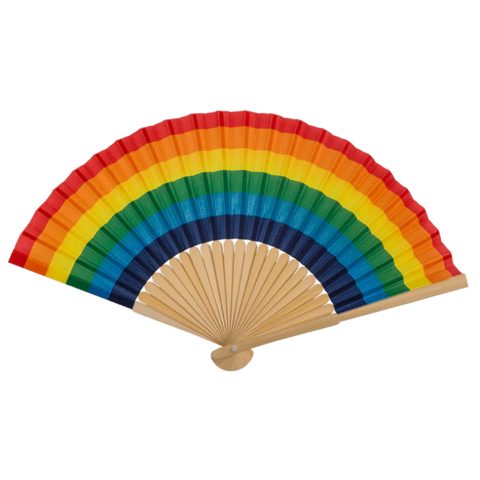 ABANICO ARCOIRIS 21CM BAMBÚ 