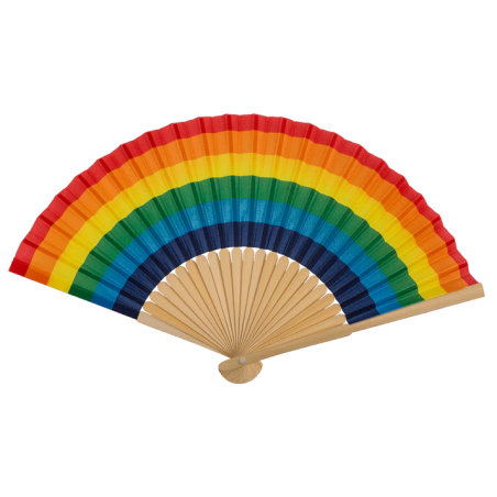 ABANICO ARCOIRIS 21CM BAMBÚ 