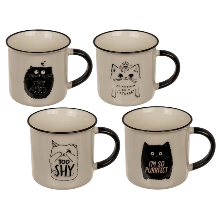 TAZA GATO 280ML PORCELANA KATURDAY