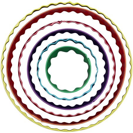 SET 6 CORTADORES REDONDOS LISO Y ONDULADO