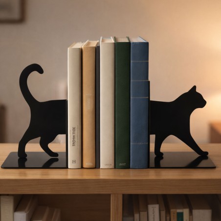 SUJETALIBROS GATO NEGRO 10X10X14CM