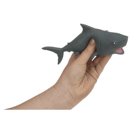 TIBURÓN O DELFIN ELÁSTICOS CON RELLENO ARENA 18X7.5CM