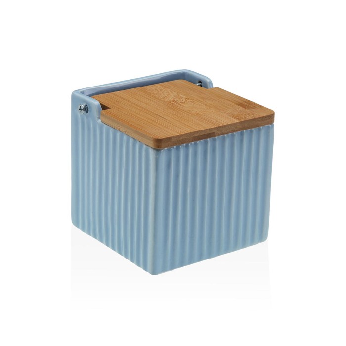 SALERO AZUL RAYAS 11X11X11CM