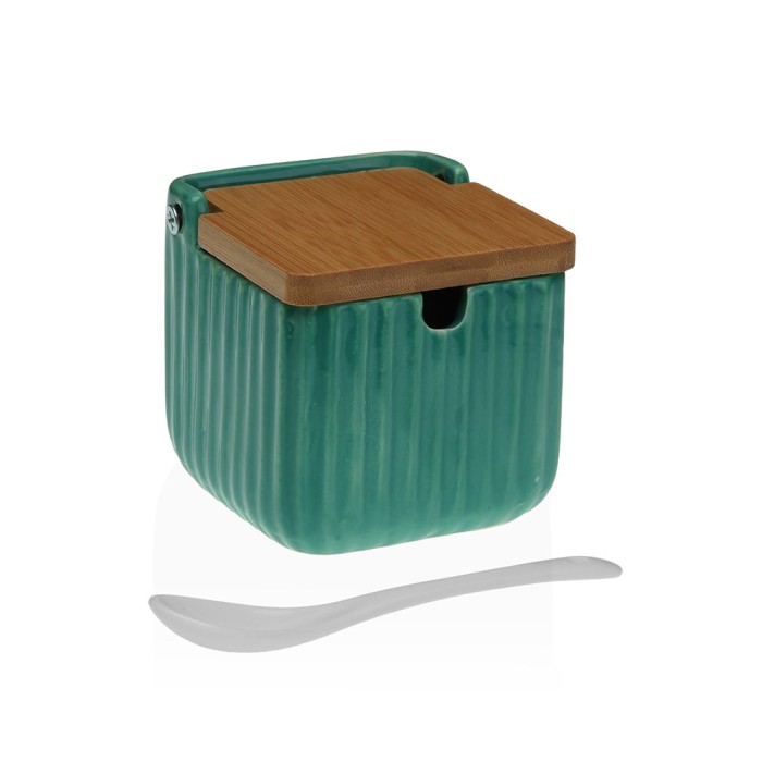 AZUCARERO VERDE RAYAS 8.3X8.3X8.3 CM
