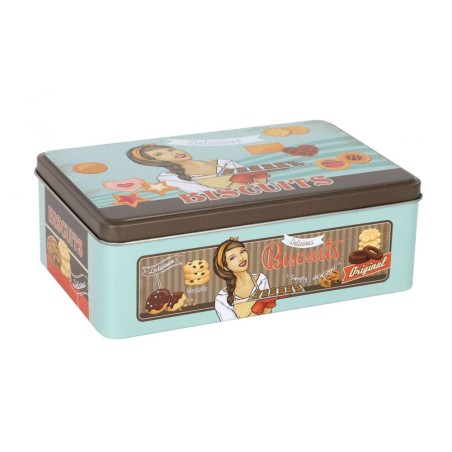 CAJA 20X13X7 CM RETRO METALIC GALLETAS 