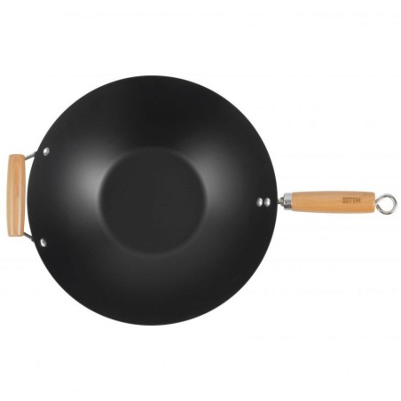 WOK 35CM CON MANGO MADERA 