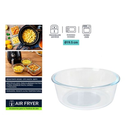 MOLDE AIRFRYER VIDRIO REDONDO 19.5CM 