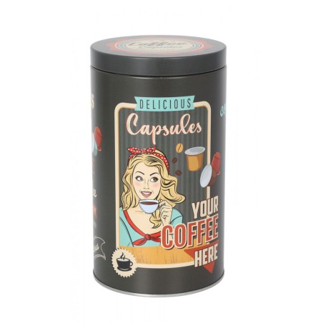 BOTE RETRO CAPSULAS DE CAFE 11X9 CM