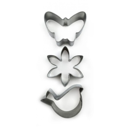 SET 3 CORTADORES MARIPOSA, FLOR Y POLLITO