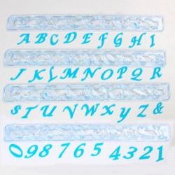 Cortador alfabeto y números cursiva