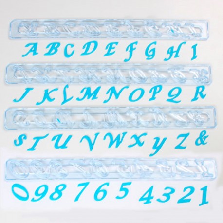 cortador alfabeto numeros cursiva