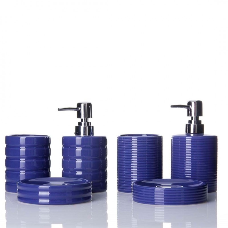 SET DE BAÑO 3 PIEZAS AZUL - Casa Joven Madrid