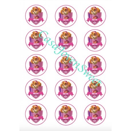 PAPEL DE AZUCAR 15U SKY 5CM PATRULLA CANINA