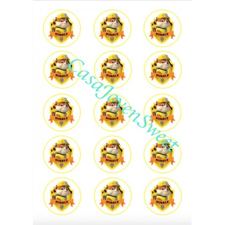 PAPEL DE AZUCAR 15U RUBBLE 5CM PATRULLA CANINA