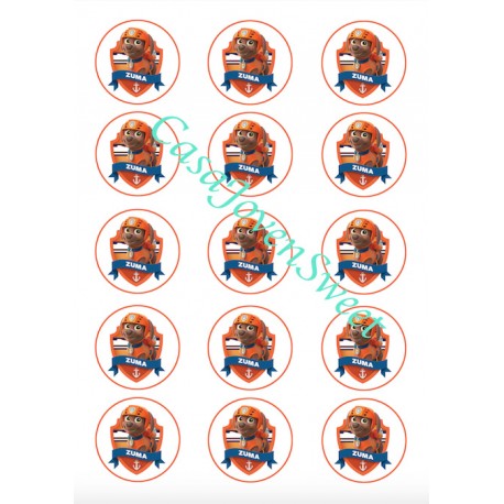 PAPEL DE AZUCAR 15U ZUMA 5CM PATRULLA CANINA