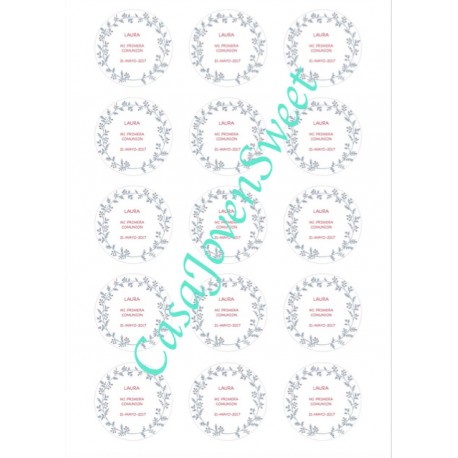 PAPEL DE AZUCAR 15 CIRCULOS HOJAS DIN A4