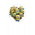 PAPEL DE AZUCAR CIRCULO MINIONS 15CM DIN A4