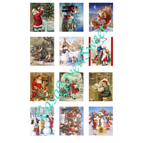 PAPEL DE AZUCAR 12 RECT CLASICO 4 NAVIDAD DIN A4