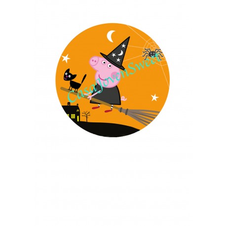PAPEL DE AZUCAR PEPPA PIG 15 CM CIRCULO HALLOWEEN DIN A4
