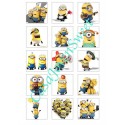 PAPEL DE AZUCAR 15 CUADRADO MINIONS DIN A4